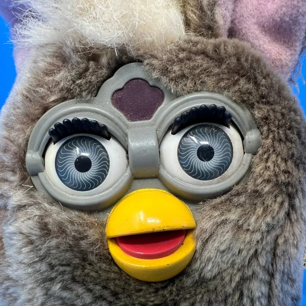 Tiger Furby Buddies 4 Inch Grey Owl Vintage 1999 Bean Bag Plush Toy